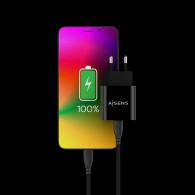CARGADOR USB-C PD3.0 1 PUERTO 1xUSB-C 20W NEGRO AISENS A110-0538