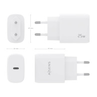CARGADOR USB-C PD3.0 1 PUERTO 1xUSB-C 25W BLANCO AISENS A110-0756