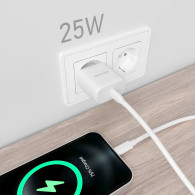 CARGADOR USB-C PD3.0 1 PUERTO 1xUSB-C 25W BLANCO AISENS A110-0756