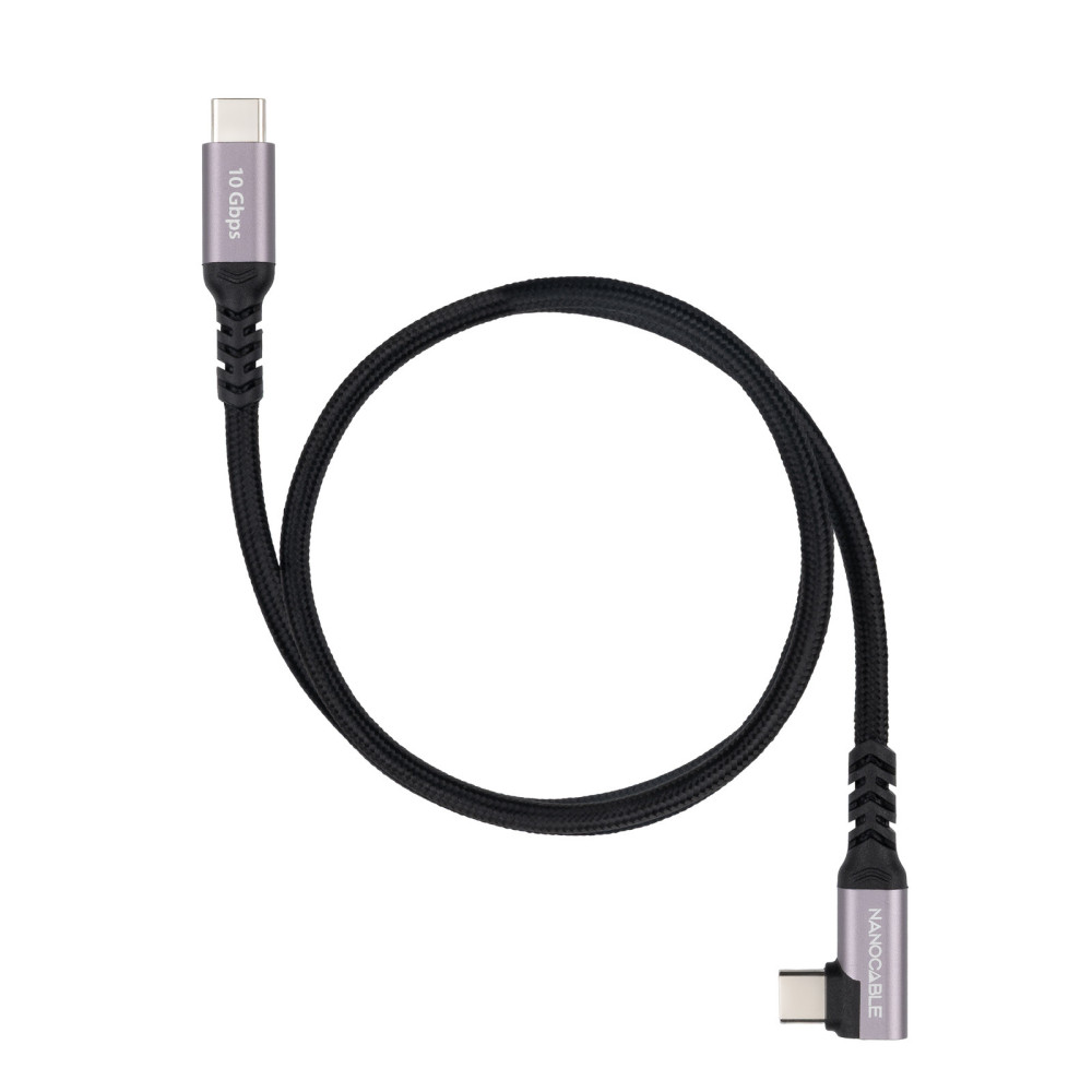 CABLE USB-C ACODADO M M 3.2 GEN2 100W 4K 60Hz 2 M NANOCABLE 10.01.4702