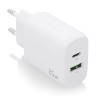 CARGADOR 25W 1xUSB-C PD3.0 1xUSB-A QC3.0 BLANCO AISENS A110-0758