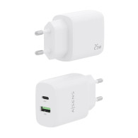 CARGADOR 25W 1xUSB-C PD3.0 1xUSB-A QC3.0 BLANCO AISENS A110-0758