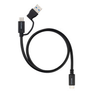 CABLE USB-C+USB-A M-USB-C M 3.2 GEN2 60W 4K 1 M NANOCABLE 10.01.4801