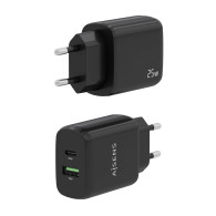 CARGADOR 25W 1xUSB-C PD3.0 1xUSB-A QC3.0 NEGRO AISENS A110-0759