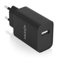 CARGADOR USB 10W ALTA EFICIENCIA 5V2A NEGRO AISENS A110-0854