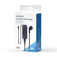CARGADOR 65W PD3.0 1XUSB-C 1.8M NEGRO AISENS ASCH-1PD65D-BK