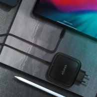CARGADOR 65W PD3.0 QC3.0 1XUSB-C 1.2M NEGRO AISENS ASCH-1PD65WL-BK
