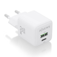 CARGADOR GaN 20W 1xUSB-C PD3.0 QC4.0 1xUSB-A QC3.0 BLANCO AISENS ASCH-20W2P010-W