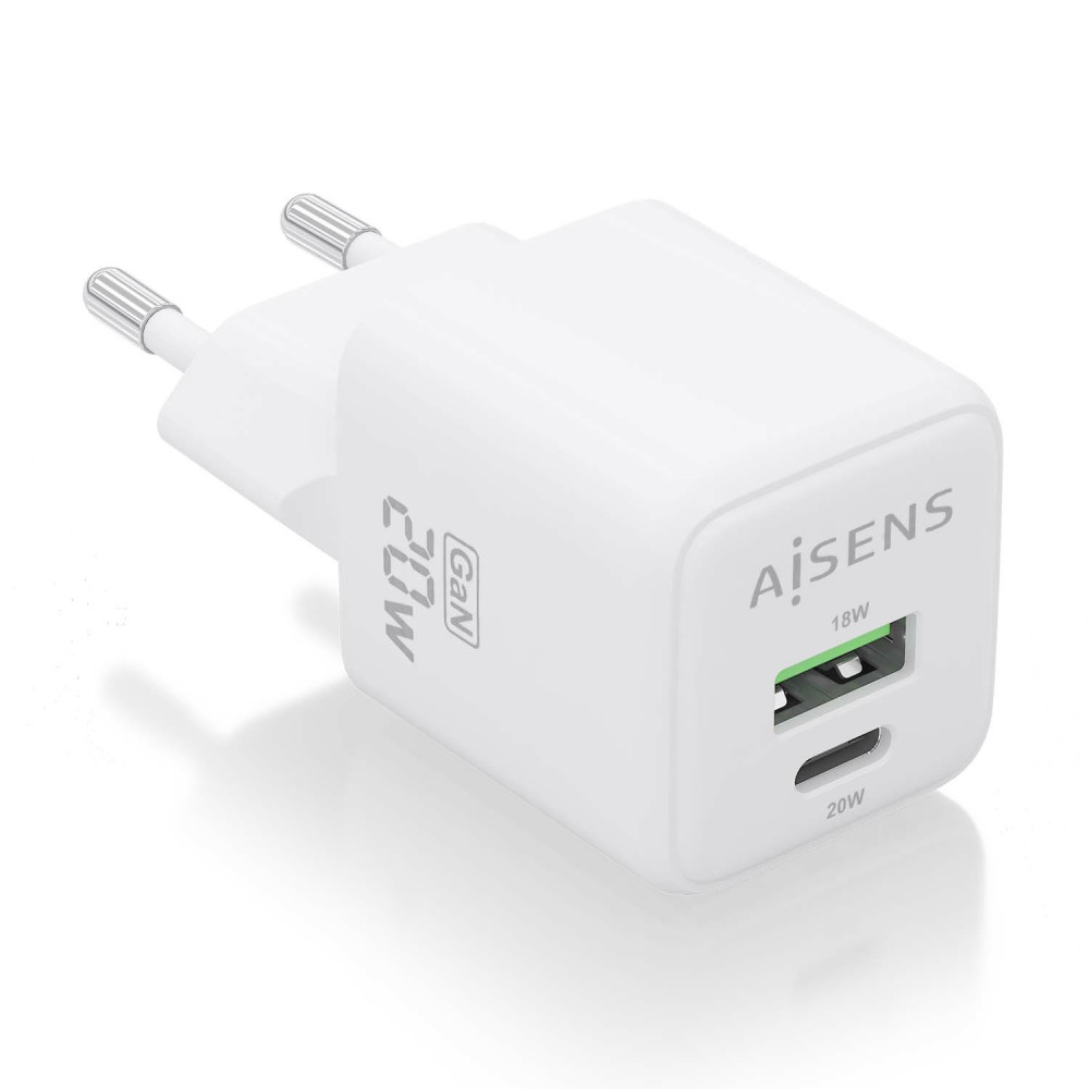 CARGADOR GaN 20W 1xUSB-C PD3.0 QC4.0 1xUSB-A QC3.0 BLANCO AISENS ASCH-20W2P010-W