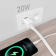 CARGADOR GaN 20W 1xUSB-C PD3.0 QC4.0 1xUSB-A QC3.0 BLANCO AISENS ASCH-20W2P010-W