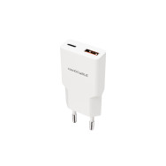 CARGADOR USB-C PD + USB-A QC 25W BLANCO NANOCABLE 10.10.2025