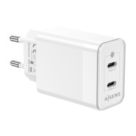 CARGADOR GaN 45W 2xUSB-C PD3.0 QC4.0 BLANCO AISENS ASCH-45W2P005-W