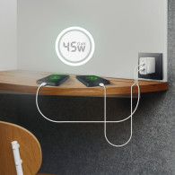 CARGADOR GaN 45W 2xUSB-C PD3.0 QC4.0 BLANCO AISENS ASCH-45W2P005-W