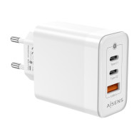 CARGADOR GaN 65W 2xUSB-C PD3.0 QC4.0 1xUSB-A QC3.0 BLANCO AISENS ASCH-65W3P007-W