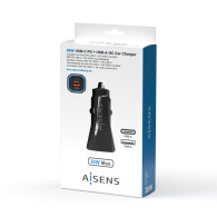 CARGADOR DE COCHE 38W 20W1xUSB-C PD3.0 18W1xUSB-A NEGRO AISENS ASCH-CAR2PQC-BK