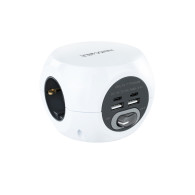 CARGADOR USB NANOCABLE 2USB-C + 2USB-A + 3ENCHUFES 16A BLANCO 10.37.0001