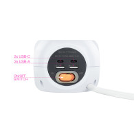 CARGADOR USB NANOCABLE 2USB-C + 2USB-A + 3ENCHUFES 16A BLANCO 10.37.0001