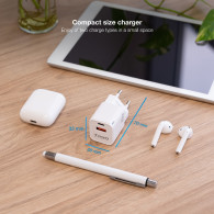 CARGADOR USB-C TOOQ USB-C PD + USB-A QC 20W TQWC-QCPD20WT