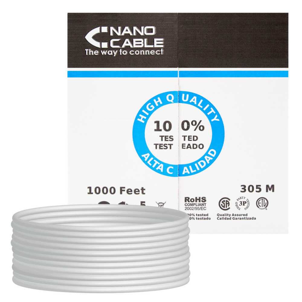 CABLE RED RJ45 CAT.5E FTP RIGIDO AWG24 305 M NANOCABLE 10.20.0704