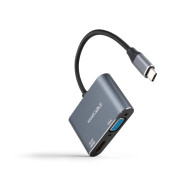 CONVERSOR USB-C M A HDMI H-VGA H 4K GRIS 15 CM NANOCABLE 10.16.4303