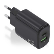 CARGADOR 25W 1xUSB-C PD3.0 1xUSB-A QC3.0 NEGRO AISENS A110-0912