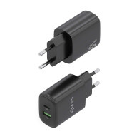 CARGADOR 25W 1xUSB-C PD3.0 1xUSB-A QC3.0 NEGRO AISENS A110-0912
