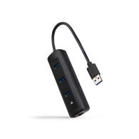 CONVERSOR USB3.0 A ETHERNET 3xUSB3.0 USB-A M-RJ45  NANOCABLE 10.16.4604