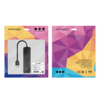 CONVERSOR USB3.0 A ETHERNET 3xUSB3.0 USB-A M-RJ45  NANOCABLE 10.16.4604