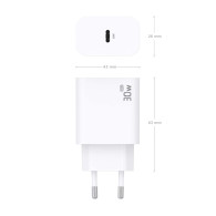 CARGADOR GaN 30W 1xUSB-C PD3.0 BLANCO AISENS A110-0940