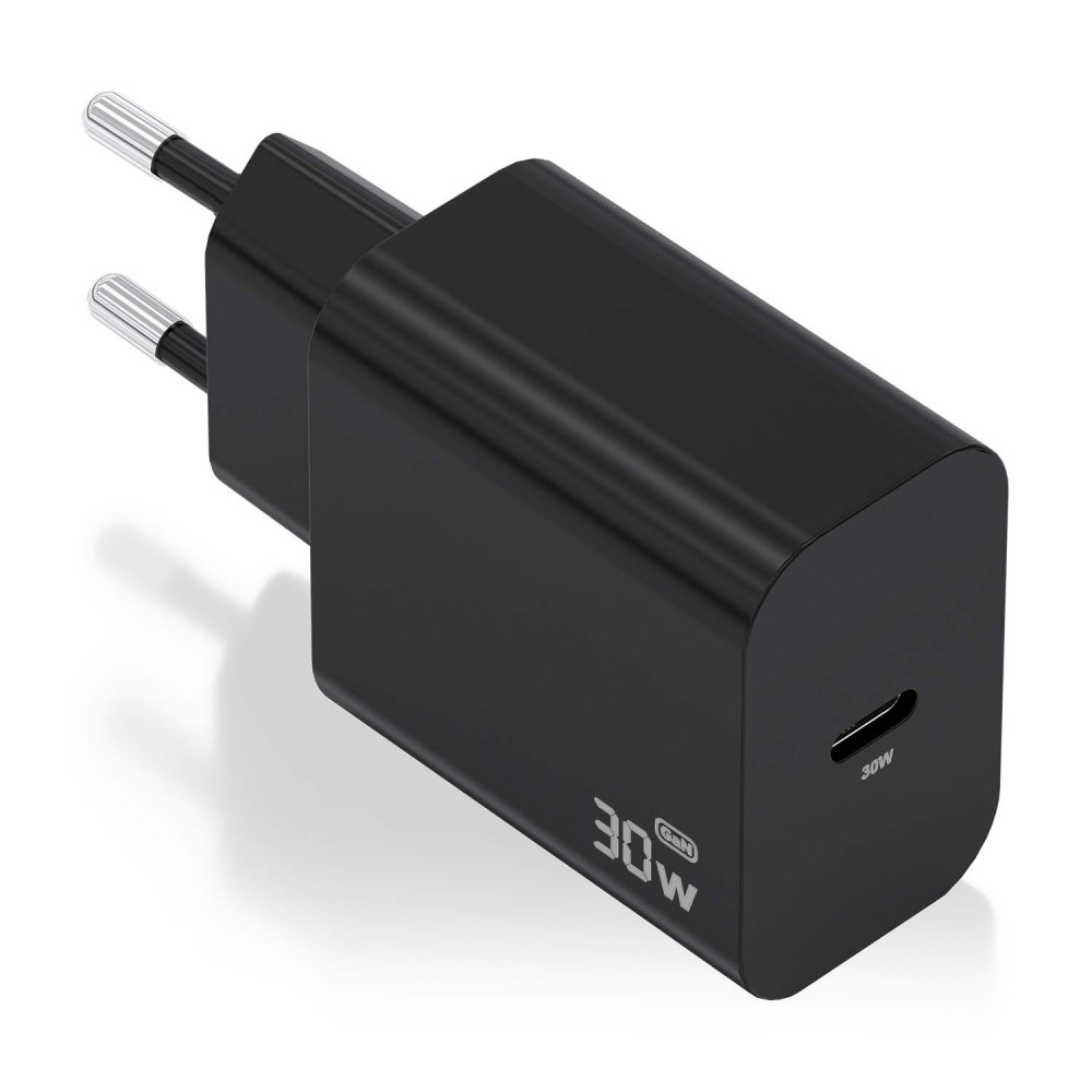 CARGADOR GaN 30W 1xUSB-C PD3.0 NEGRO AISENS A110-0941