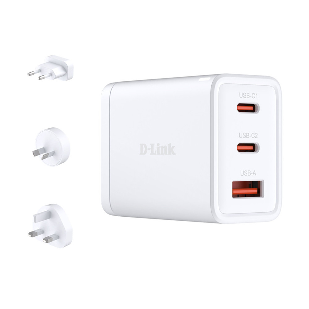 CARGADOR USB D-LINK PARED DCP-651 2USB-C 1USB 65W GaN