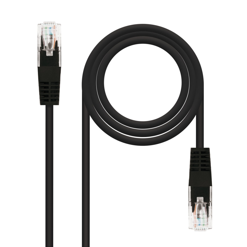 CABLE RED LATIGUILLO RJ45 CAT.5E UTP AWG24 NEGRO 0.5 M NANOCABLE 10.20.0100-BK