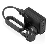 CARGADOR SOBREMESA GaN 140W 3USB-C PD3.1 USBA QC3 NEGRO AISENS ASCH-140W4P056-BK