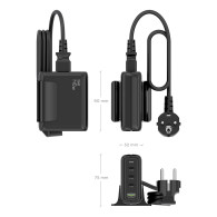 CARGADOR SOBREMESA GaN 140W 3USB-C PD3.1 USBA QC3 NEGRO AISENS ASCH-140W4P056-BK