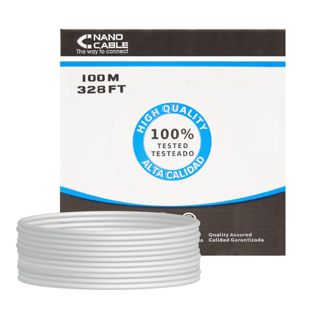 CABLE RED RJ45 CAT.5E UTP RIGIDO AWG24 100 M NANOCABLE 10.20.0302