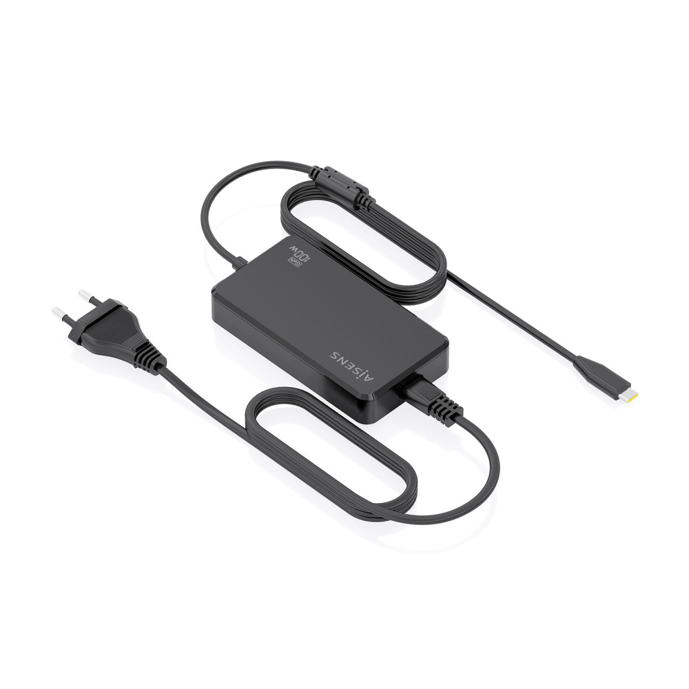 CARGADOR DE SOBREMESA GaN 100W PD3.0 USB-C 1.8M NEGRO AISENS ASCH-1PD100D070-BK