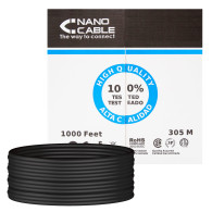 CABLE RED RJ45 CAT.6 UTP RIGIDO AWG24 EXTERIOR 305 M NANOCABLE 10.20.0504-EXT-BK