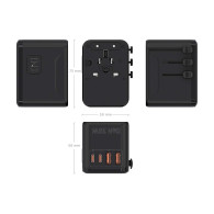CARGADOR GaN PARED 2xUSB-A 2xUSB-C NEGRO AISENS ASPS-2A2C08-BK