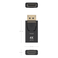 CONVERSOR DISPLAYPORT A HDMI 4K60HZ DPM-HDMIH NEGRO AISENS A125-0908