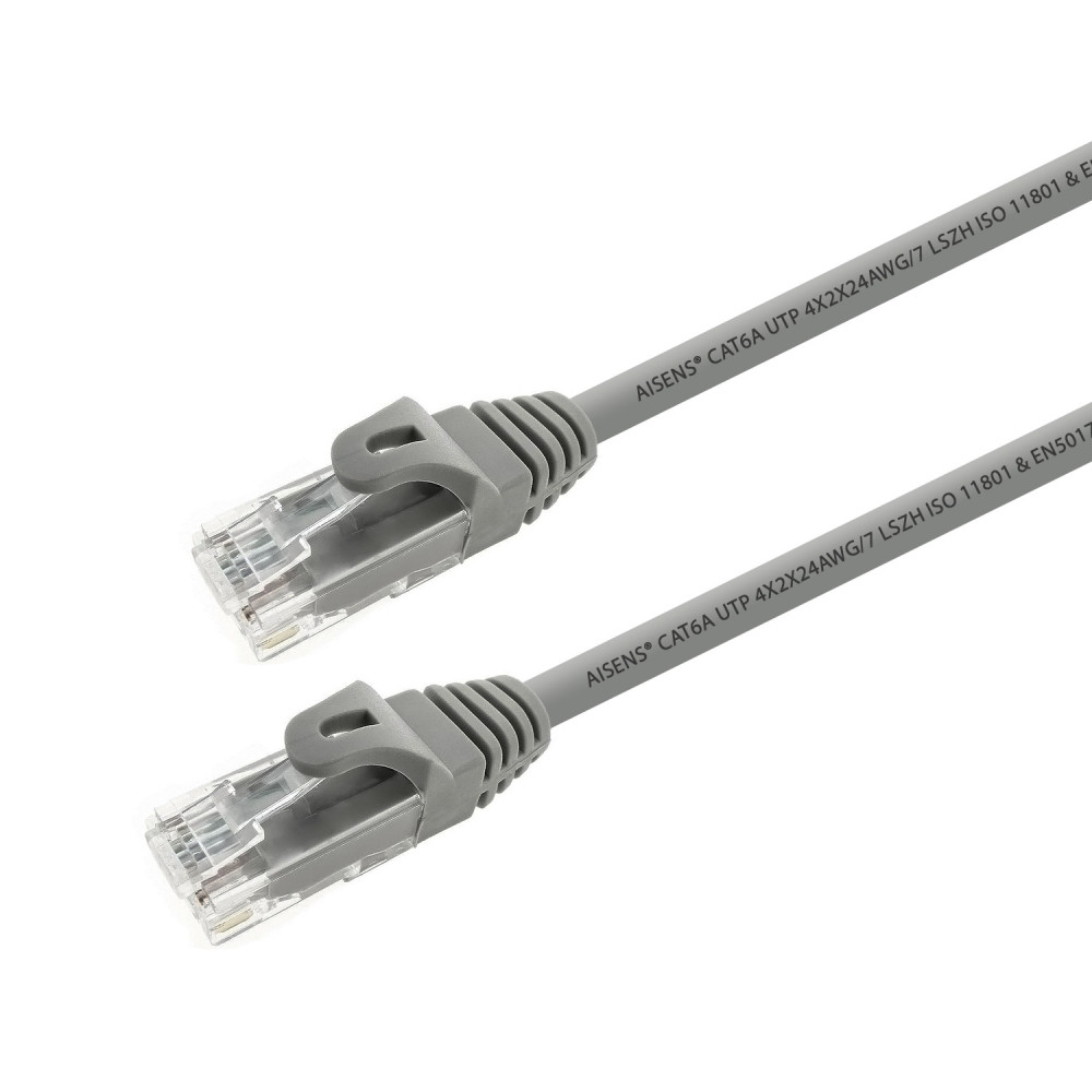 CABLE RED LATIGUILLO RJ45 LSZH CAT.6A UTP AWG24 GRIS 1.0M AISENS A145-0326