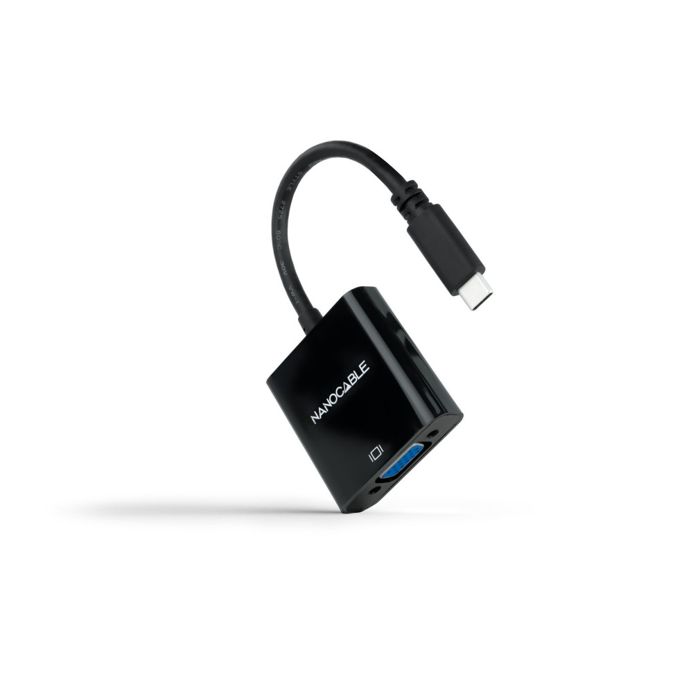 CONVERSOR USB-C A VGA PLASTICO NEGRO 10 CM NANOCABLE 10.16.4101-BK