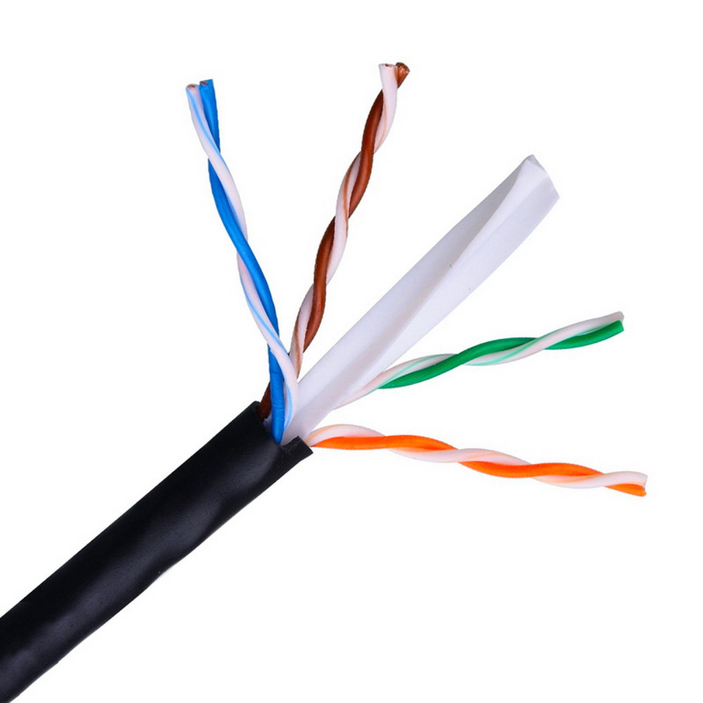 CABLE RED RJ45 CAT.6E UTP RIGIDO AWG24 EXTERIOR 100M AISENS NEGRO A135-0263