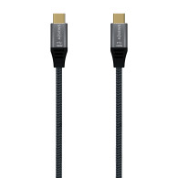 CABLE USB 2.0 ALUMINIO 5A 100W E-MARK USB-CM-USB-CM GRIS 1.0M AISENS A107-0628