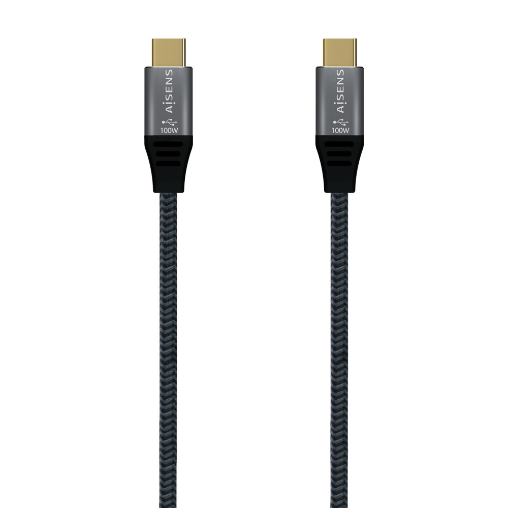 CABLE USB 3.2 GEN2x2 20GBPS 100W E-MARK USB-CM-USB-CM GRIS 1.0M AISENS A107-0671