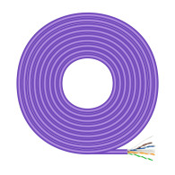 CABLE RJ45 LSZH CAT.6 UTP RIGID AWG23 CCA ALEACION VIOLETA 100M AISENS A135-0747