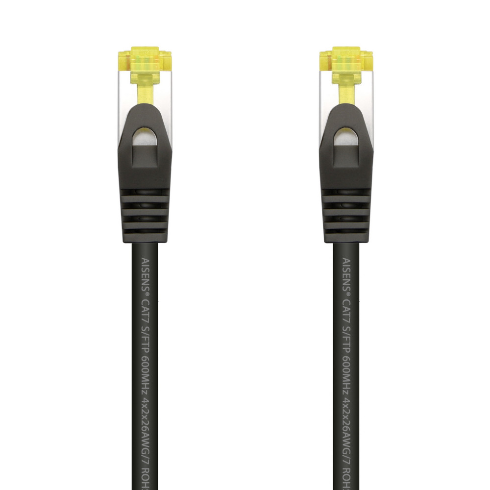 CABLE RED LATIGUILLO RJ45 LSZH CAT.7 SFTP AWG26 NEGRO 1.0M AISENS A146-0486