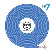 CABLE RED RJ45 LSZH CPR Dca CAT7 600 MHZ S FTP AWG23 AZUL 100M AISENS A146-0664