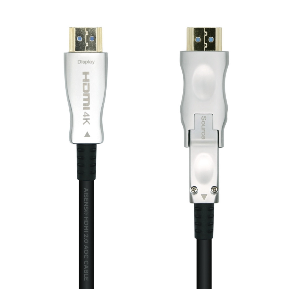 CABLE HDMI V2.0 AOC DESMONTABLE 4K60HZ 4 4 4 18GBPS AM-DM-AM NEGRO AISENS 30M A14