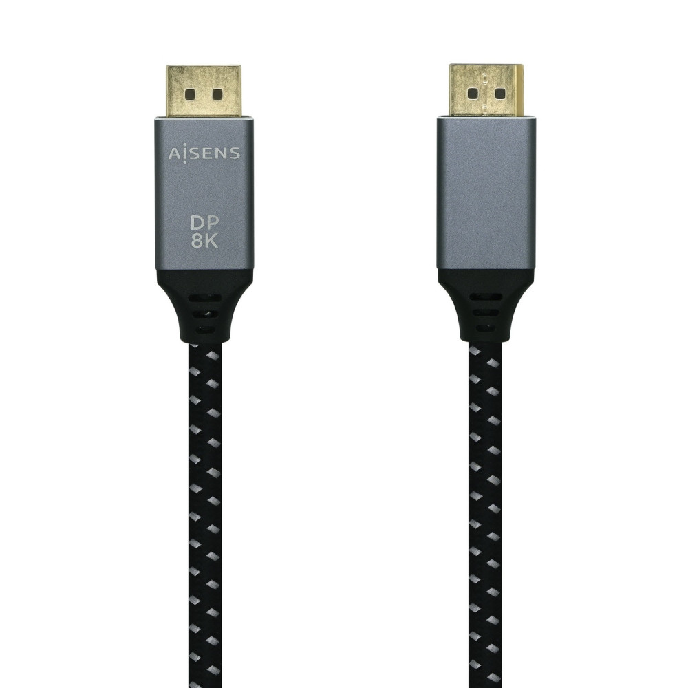 CABLE DISPLAYPORT V1.4 8K 60HZ DPM-DPM GRIS NEGRO 3.0M AISENS A149-0438