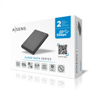 CAJA EXTERNA 2.5 9.5MM SATA A USB 3.0 3.1 GEN1 NEGRA AISENS ASE-2525B